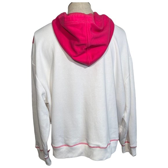 Maeve By Anthropologie Hoodie Sweatshirt Size 3X Chevron Colorblock Hot Pink Red - Picture 5 of 8